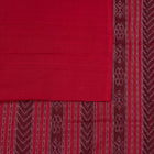 Included blouse piece and coordinated border of the Maroon and Red Sambalpuri cotton saree.