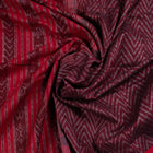Draped view of the Maroon Sambalpuri cotton saree showing its handwoven texture and motifs.