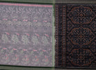 Full layout of the Grey and Green Sambalpuri cotton saree showing body, border and pallu.