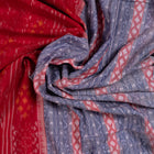 Draped view of the Grey Sambalpuri cotton saree showing its handwoven texture and motifs.