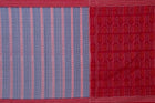 Full layout of the Grey and Red Sambalpuri cotton saree showing body, border and pallu.