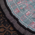 Green Sambalpuri Cotton Saree with Black Border P74-11-06157