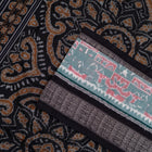 Close view of the Black border and pallu weaving on the Sambalpuri cotton saree.