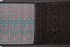 Full layout of the Green and Black Sambalpuri cotton saree showing body, border and pallu.