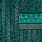 Detailed view of the handwoven motifs on the Green Sambalpuri cotton saree.