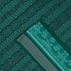 Close view of the Green border and pallu weaving on the Sambalpuri cotton saree.