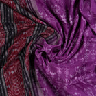 Draped view of the Purple Sambalpuri cotton saree showing its handwoven texture and motifs.