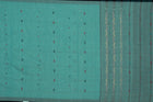Full layout of the Green and Blue Sambalpuri cotton saree showing body, border and pallu.