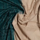 Draped view of the Cream Sambalpuri cotton saree showing its handwoven texture and plain.