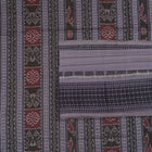 Detailed view of the handwoven plain on the Grey Sambalpuri cotton saree.