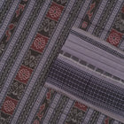 Close view of the Black border and pallu weaving on the Sambalpuri cotton saree.