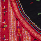 Folded presentation of the Black and Red Bomkai cotton saree.