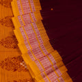 Maroon Butta Bomkai Cotton Saree with Yellow Border P74-22-06168