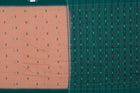 Full layout of the Cream and Green Bomkai cotton saree showing body, border and pallu.