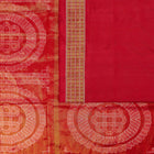 Red and Red Tissue silk saree — view 4 of 6.