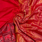 Red and Red Tissue silk saree — view 5 of 6.