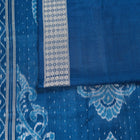 White and Blue Sambalpuri silk saree — view 4 of 6.
