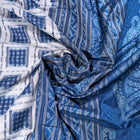 White and Blue Sambalpuri silk saree — view 5 of 6.