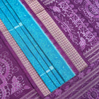 Blue and Purple Sambalpuri silk saree — view 3 of 5.