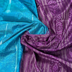 Blue and Purple Sambalpuri silk saree — view 4 of 5.