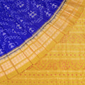 Blue Sambalpuri Silk Saree with Yellow Border P75-06-06176