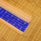 Blue and Yellow Sambalpuri silk saree — view 3 of 6.