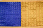 Blue and Yellow Sambalpuri silk saree — view 6 of 6.