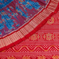 Blue Sambalpuri Silk Saree with Red Border P75-07-06177