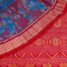 Blue and Red Sambalpuri silk saree — view 1 of 6.