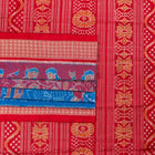 Blue and Red Sambalpuri silk saree — view 2 of 6.