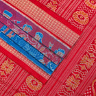 Blue and Red Sambalpuri silk saree — view 3 of 6.