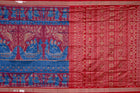 Blue and Red Sambalpuri silk saree — view 6 of 6.