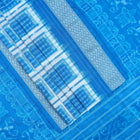 White and Blue Sambalpuri silk saree — view 3 of 6.