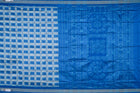 White and Blue Sambalpuri silk saree — view 6 of 6.
