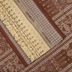 Cream and Brown Sambalpuri silk saree — view 3 of 6.