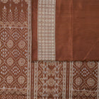 Cream and Brown Sambalpuri silk saree — view 4 of 6.