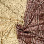 Cream and Brown Sambalpuri silk saree — view 5 of 6.