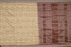 Cream and Brown Sambalpuri silk saree — view 6 of 6.