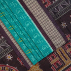 Green and Blue Sambalpuri silk saree — view 3 of 6.