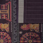 Green and Blue Sambalpuri silk saree — view 4 of 6.