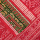 Green and Red Sambalpuri silk saree — view 3 of 6.
