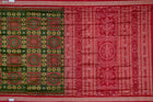 Green and Red Sambalpuri silk saree — view 6 of 6.