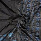 Black and Black Sambalpuri silk saree — view 5 of 6.