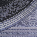 Black Sambalpuri Silk Saree with Grey Border P75-13-06183