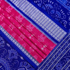 Pink and Blue Sambalpuri silk saree — view 3 of 6.