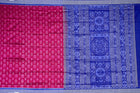 Pink and Blue Sambalpuri silk saree — view 6 of 6.
