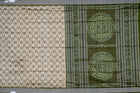 Cream and Green Sambalpuri silk saree — view 6 of 6.
