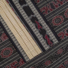 Cream and Black Sachipar silk saree — view 3 of 6.