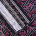 White and Black Sachipar silk saree — view 3 of 6.