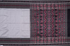 White and Black Sachipar silk saree — view 6 of 6.
